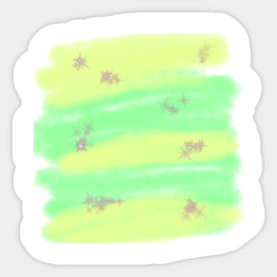 Yellow green watercolor glitter abstract art Sticker